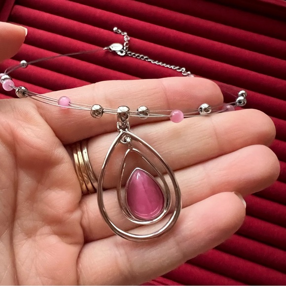 Lia Sophia Jewelry - Lia Sophia Y2K Pink Teardrop Pendant Necklace